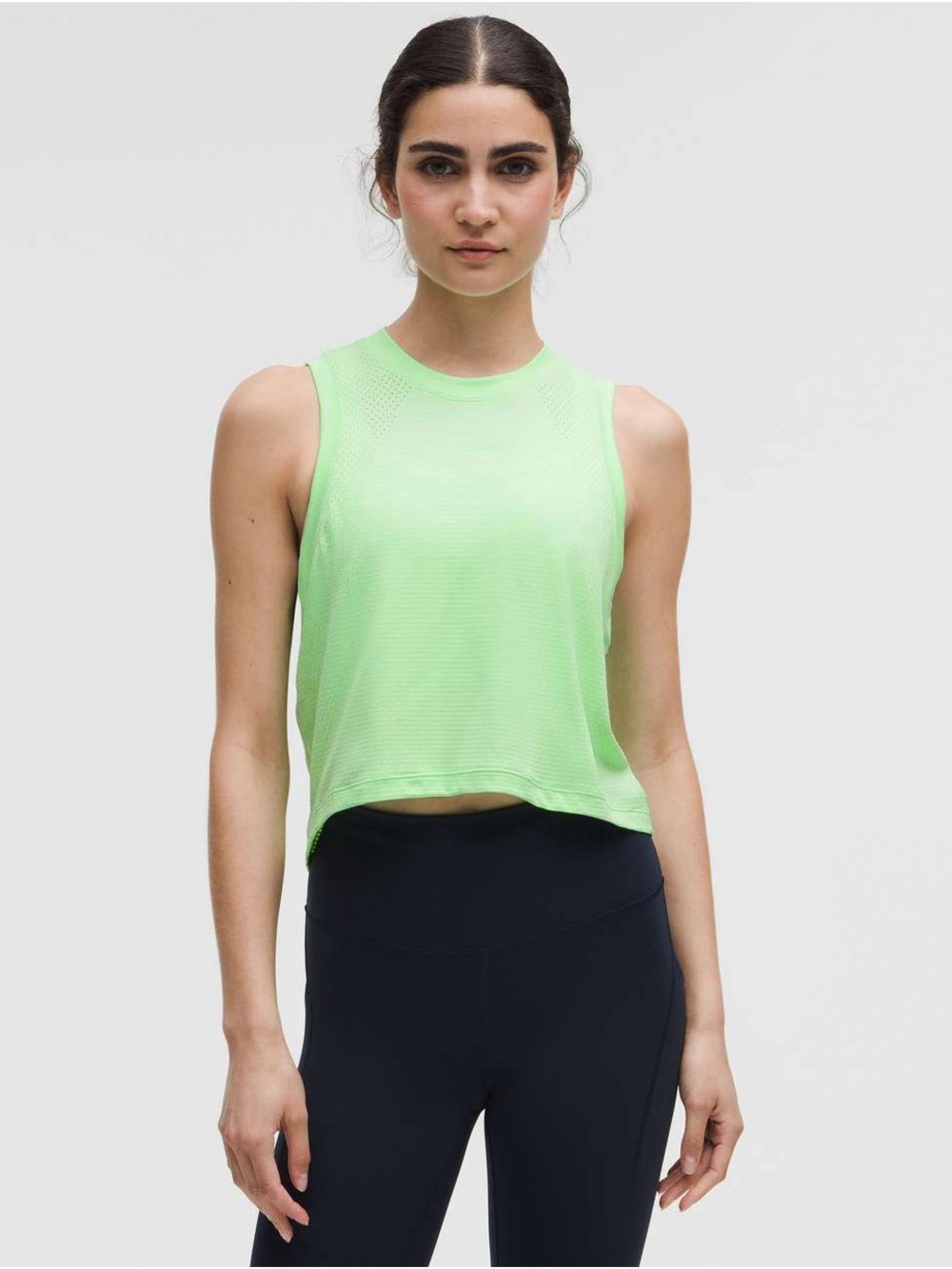 Lululemon Train to Be Tank Green Sleeveless Active Crop Top Size 4